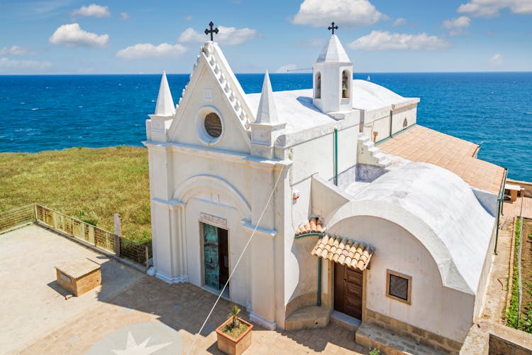 Photo of White church at Capo Colonna, Calabria, Italy.