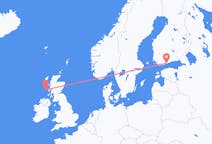 Vluchten van Tiree naar Helsinki