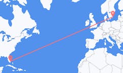 Lennot Fort Lauderdalesta, Yhdysvalloista Kalmariin, Ruotsiin