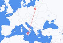 Vluchten van Comiso, Italië naar Warschau, Polen