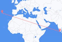 Flyrejser fra Thiruvananthapuram, Indien til Terceira, Portugal