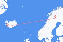 Vluchten van Gällivare, Zweden naar Reykjavík, IJsland