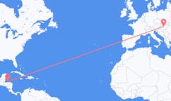 Flyg från Coxen Hole, Honduras till Budapest, Ungern