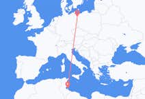 Flyg från Djerba, Tunisien till Szczecin, Polen