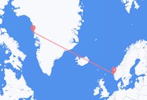 Vluchten van Bergen, Noorwegen naar Upernavik, Groenland