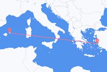 Flyreiser fra Samos, Hellas til Mahon, Spania