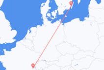 Lennot Kalmarista, Ruotsista Geneveen, Sveitsiin