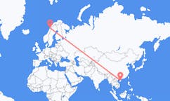 Vluchten van Haikou, China naar Bodø, Noorwegen