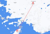 出发地 土耳其出发地 代尼茲利目的地 希腊罗得岛的航班