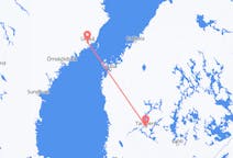 Vluchten van Tampere, Finland naar Umeå, Zweden