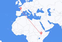 Flüge von Jinka, Äthiopien nach Bordeaux, Frankreich