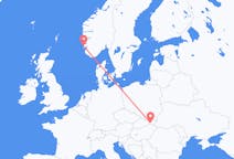 出发地 斯洛伐克从 科希策目的地 挪威海宁格松的航班