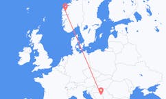 Flyrejser fra Tuzla, Bosnien-Hercegovina til Sandane, Norge