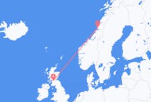 Fly fra Brønnøysund til Glasgow