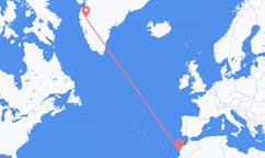Vluchten van Essaouira, Marokko naar Kangerlussuaq, Groenland