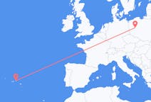 Flights from Terceira Island, Portugal to Poznań, Poland