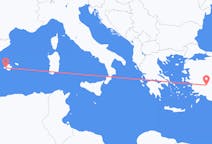 Flyreiser fra Denizli, Tyrkia til Palma de Mallorca, Spania