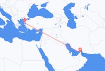 Loty z Ras al-Chajma, Zjednoczone Emiraty Arabskie z Mitylena, Grecja