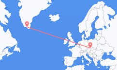 Vluchten van Brno, Tsjechië naar Narsaq, Groenland