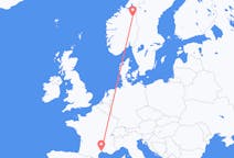 Flights from Røros, Norway to Montpellier, France