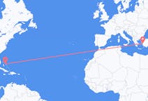 Flüge von Nord-Eleuthera, die Bahamas nach Izmir, die Türkei