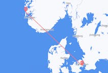 Flyreiser fra København, Danmark til Haugesund, Norge