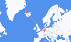 Loty z Gjogur, Islandia do Frankfurtu, Niemcy