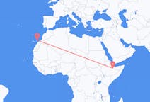 เที่ยวบิน จาก จิจีก้า, เอธิโอเปีย ไปยัง เกาะลันซาโรเต, สเปน