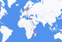 Flyreiser fra Antananarivo, Madagaskar til Bornholm, Danmark