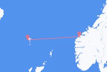 フェロー諸島のソルヴァーグルからから、ノルウェーのオーレスンまでのフライト
