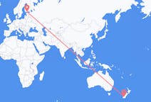 Flyg från Komani, Nya Zeeland till Helsingfors, Finland