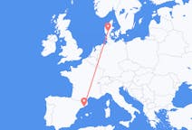 Flights from Barcelona, Spain to Billund, Denmark