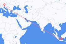 出发地 印度尼西亚出发地 三寶瓏目的地 意大利的里雅斯特的航班