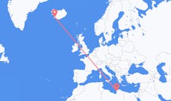 Flyrejser fra Benghazi, Libyen til Reykjavik, Island