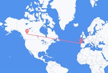 Flyg från Dawson Creek, Kanada till Santiago de Compostela, Spanien