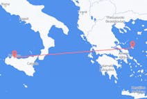 Loty z Palermo, Włochy z Skyros, Grecja
