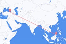 出发地 马来西亚山打根目的地 土耳其特拉布宗的航班