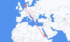 Flüge von Shire, Äthiopien nach Groningen, die Niederlande