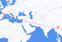 Flyreiser fra Kengtung, Myanmar (Burma) til Barcelona, Spania