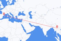 Flyrejser fra Kengtung, Myanmar (Burma) til Barcelona, Spanien