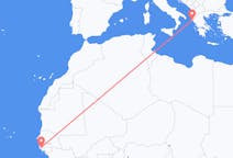Flyreiser fra Ziguinchor, Senegal til Korfu, Hellas