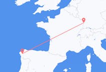 Flyrejser fra Santiago de Compostela, Spanien til Strasbourg, Frankrig