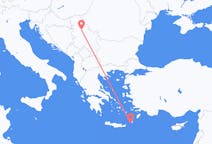 ギリシャのカソスから、セルビアのベオグラードまでのフライト