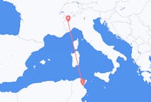 チュニジアのエンフィダからから、イタリアのトリノまでのフライト