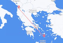 Loty z Tirana, Albania do Santorini, Grecja