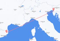 出发地 意大利出发地 的里雅斯特目的地 西班牙赫罗纳的航班