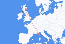 Flights from Ajaccio in France to Edinburgh in Scotland