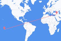 Flyreiser fra Huahine, Fransk Polynesia til Mardin, Tyrkia