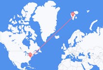 Flyg från Washington, D. C. , USA till Svalbard, Svalbard och Jan Mayen