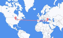 Flyreiser fra Milwaukee, USA til Kutahya, Tyrkia